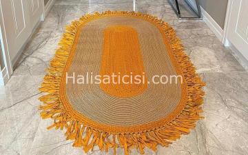 Jüt Halı Doğal El Yapımı Oval Model:630 120X180
