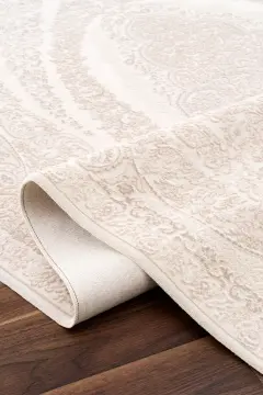 Koza Halı Nazende 70 Tarak Viscon Salon Halısı A3394B Krem Bej