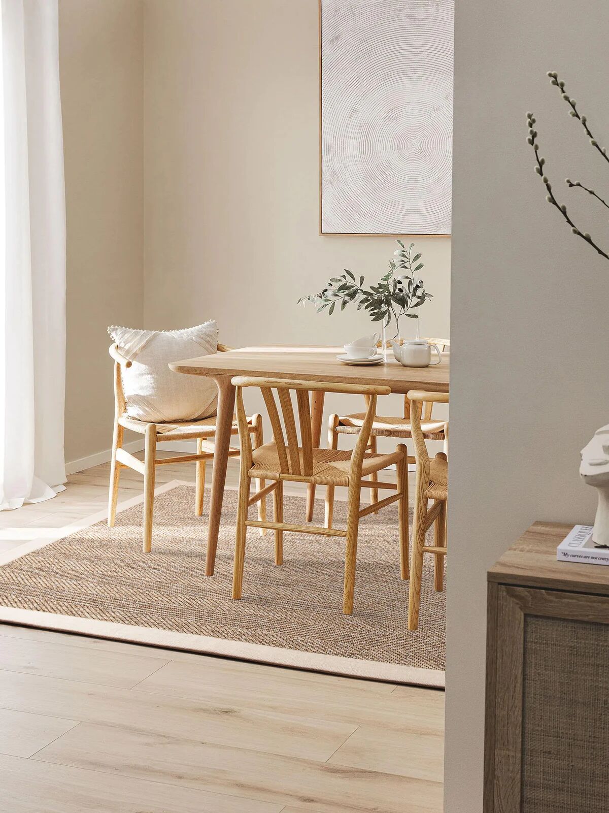 Doğal Jüt Sisal Halı Özel Ölçü 02MY104