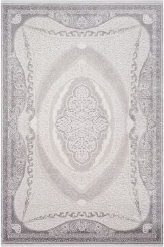 Koza Halı Nazende 70 Tarak Viscon Salon Halısı A3394D Krem Gri