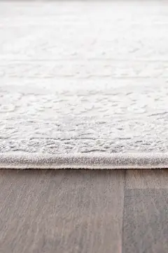 Koza Halı Nazende 70 Tarak Viscon Salon Halısı A3394D Krem Gri