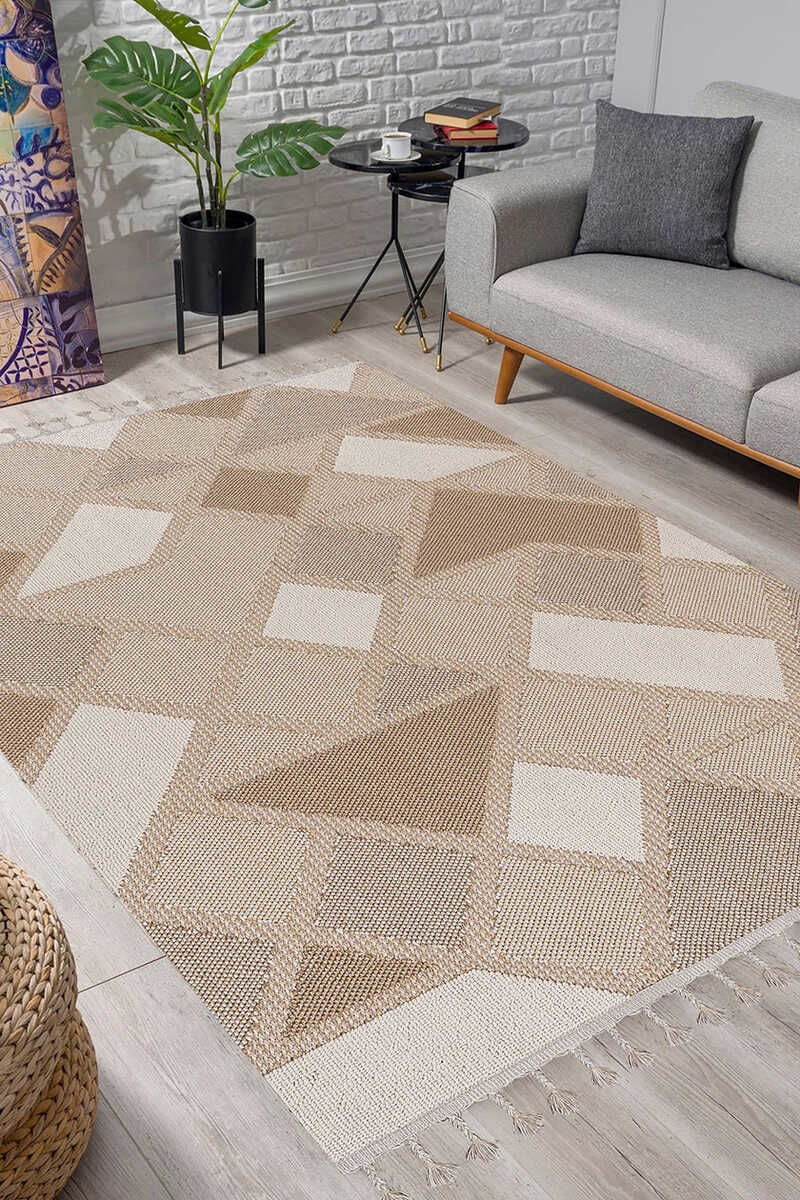 Festival Halı Capella Geometrik Bej Oda Halısı 23533A