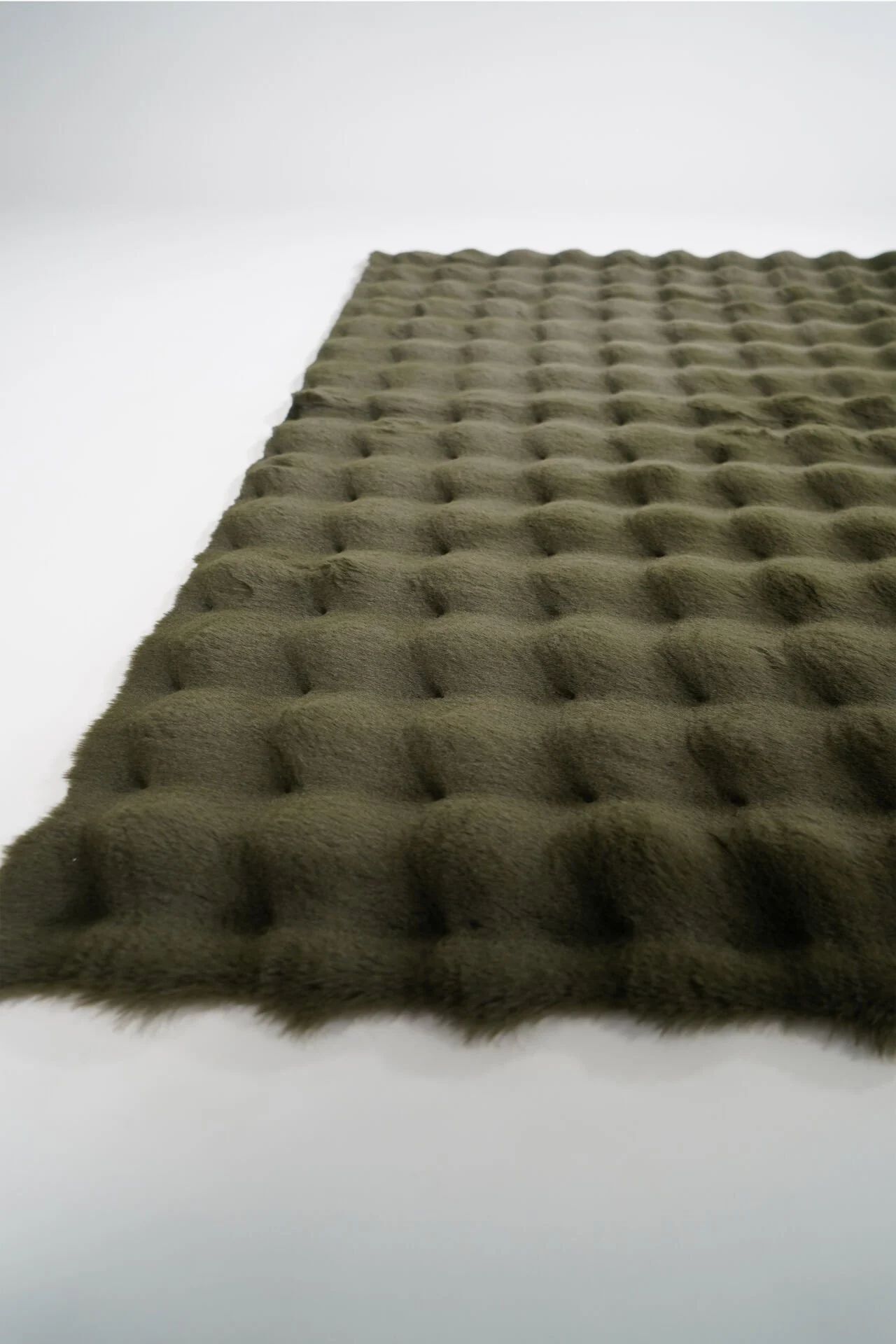 Prizma Halı Bubble Peluş Halı Haki Düz Kesim