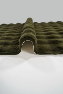 Prizma Halı Bubble Peluş Halı Haki Düz Kesim