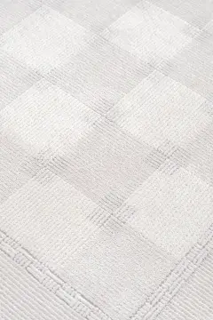 Koza Halı Nazende 70 Tarak Viscon Salon Halısı A3397D Krem Gri