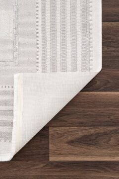 Koza Halı Nazende 70 Tarak Viscon Salon Halısı A3397D Krem Gri