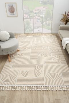 Koza Halı Monaco Özel Ebat Kesme Halı 33471C Bej