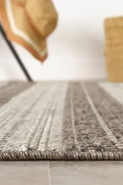 Seyran Halı Hasır Görünümlü Etnik Halı Antrasit