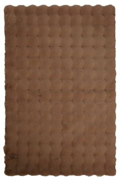 Prizma Halı Bubble Peluş Halı Kahve Düz Kesim