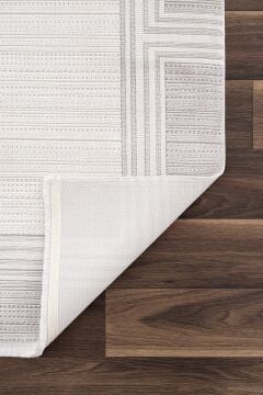 Koza Halı Nazende 70 Tarak Viscon Salon Halısı A3398D Krem Gri