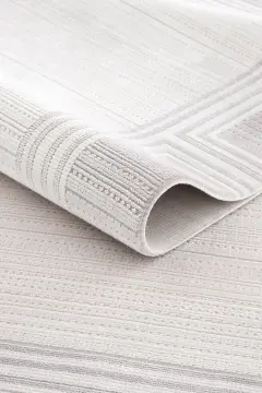 Koza Halı Nazende 70 Tarak Viscon Salon Halısı A3398D Krem Gri