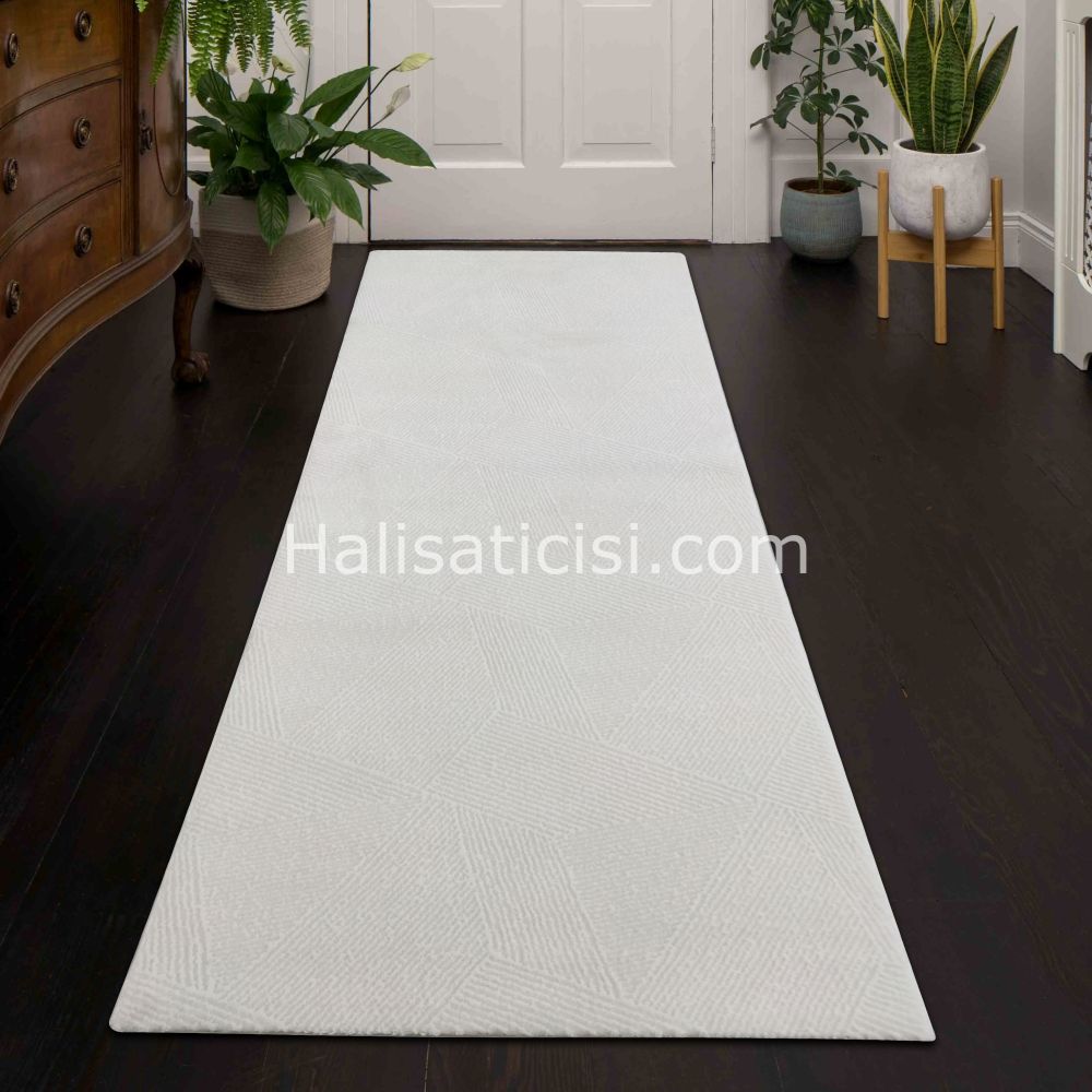 Melida Halı Lova Özel Ebat 4581A BEYAZ 100 cm