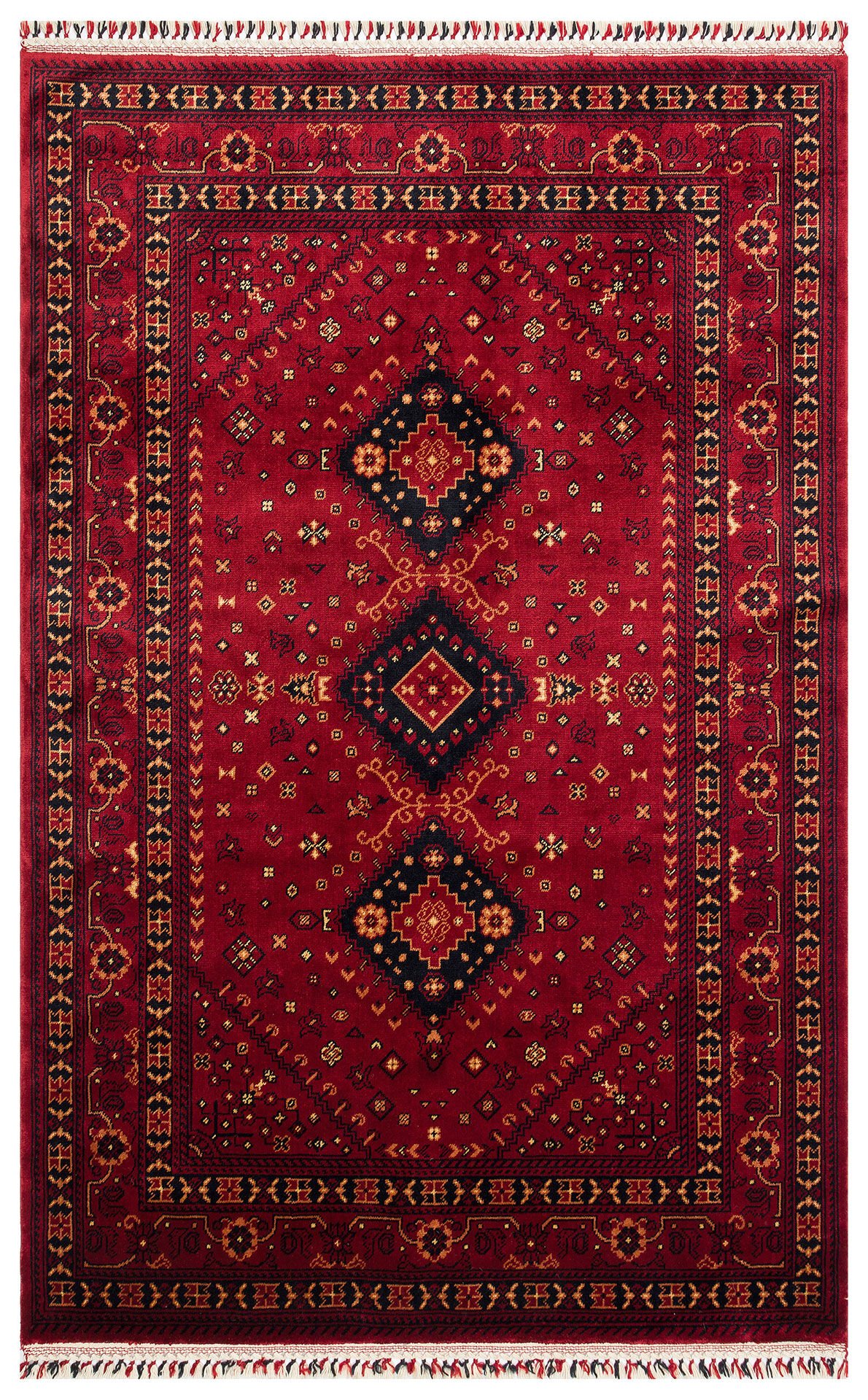 Eko Halı Nostalji Afgan Yağcıbedir Desenli Halı 961 Red