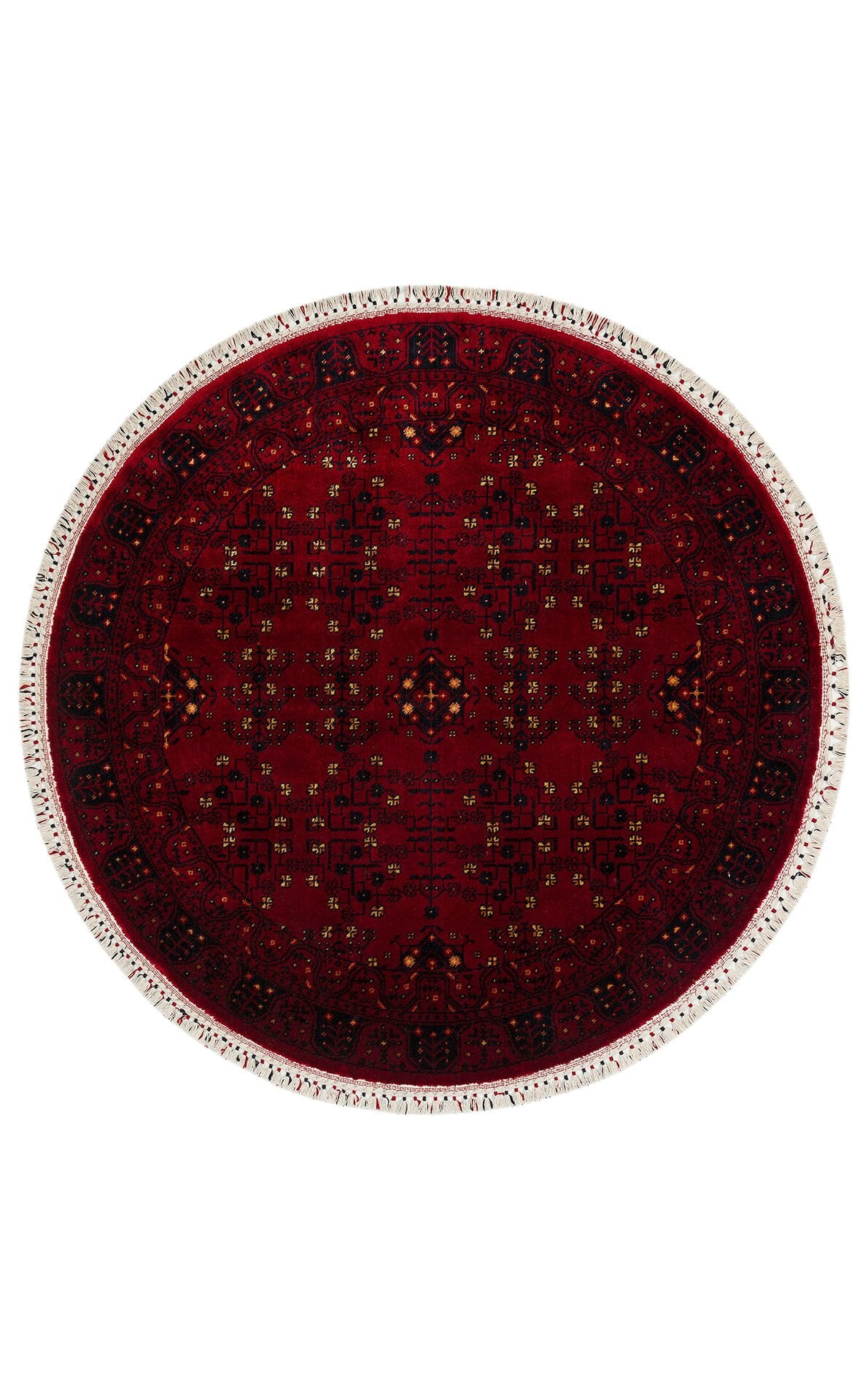 Eko Halı Nostalji Afgan Yağcıbedir Desenli Halı 959 Red Daire