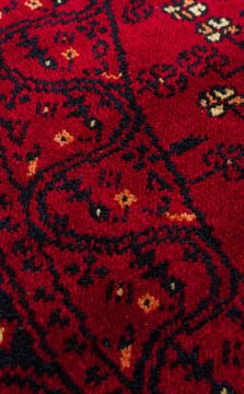 Eko Halı Nostalji Afgan Yağcıbedir Desenli Halı 959 Red Daire