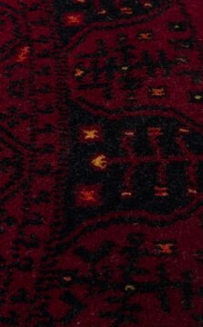 Eko Halı Nostalji Afgan Yağcıbedir Desenli Halı 959 Red Daire