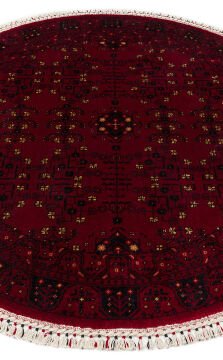 Eko Halı Nostalji Afgan Yağcıbedir Desenli Halı 959 Red Daire