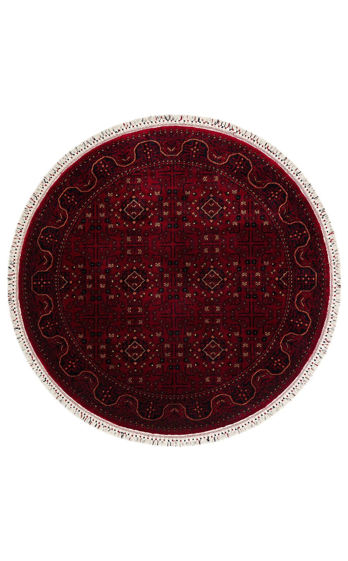 Eko Halı Nostalji Afgan Yağcıbedir Desenli Halı 960 Red Daire