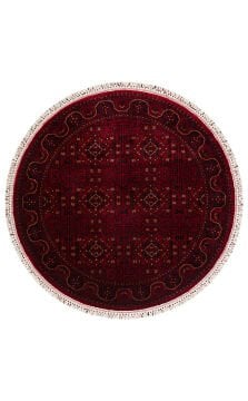 Eko Halı Nostalji Afgan Yağcıbedir Desenli Halı 960 Red Daire