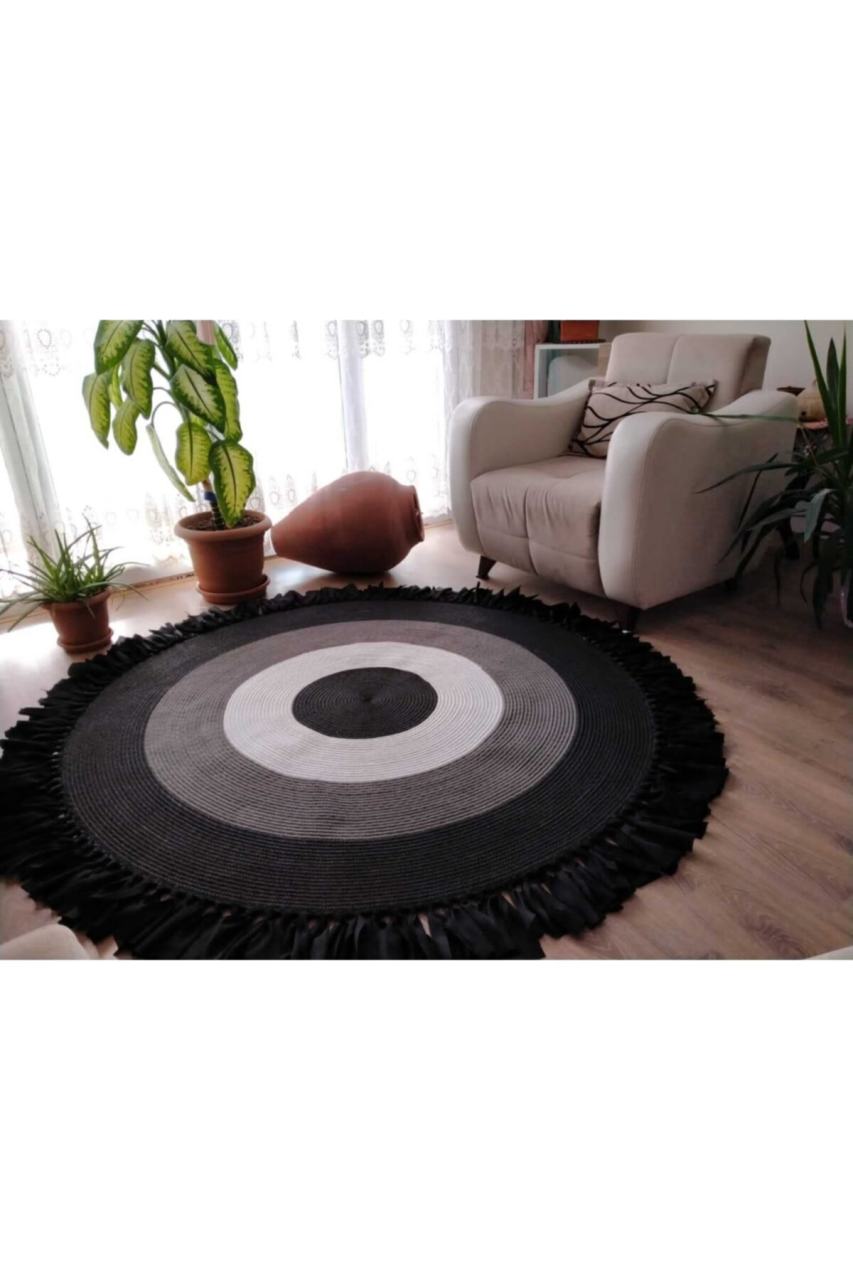 Jüt Halı Doğal El Yapımı Daire Model:224