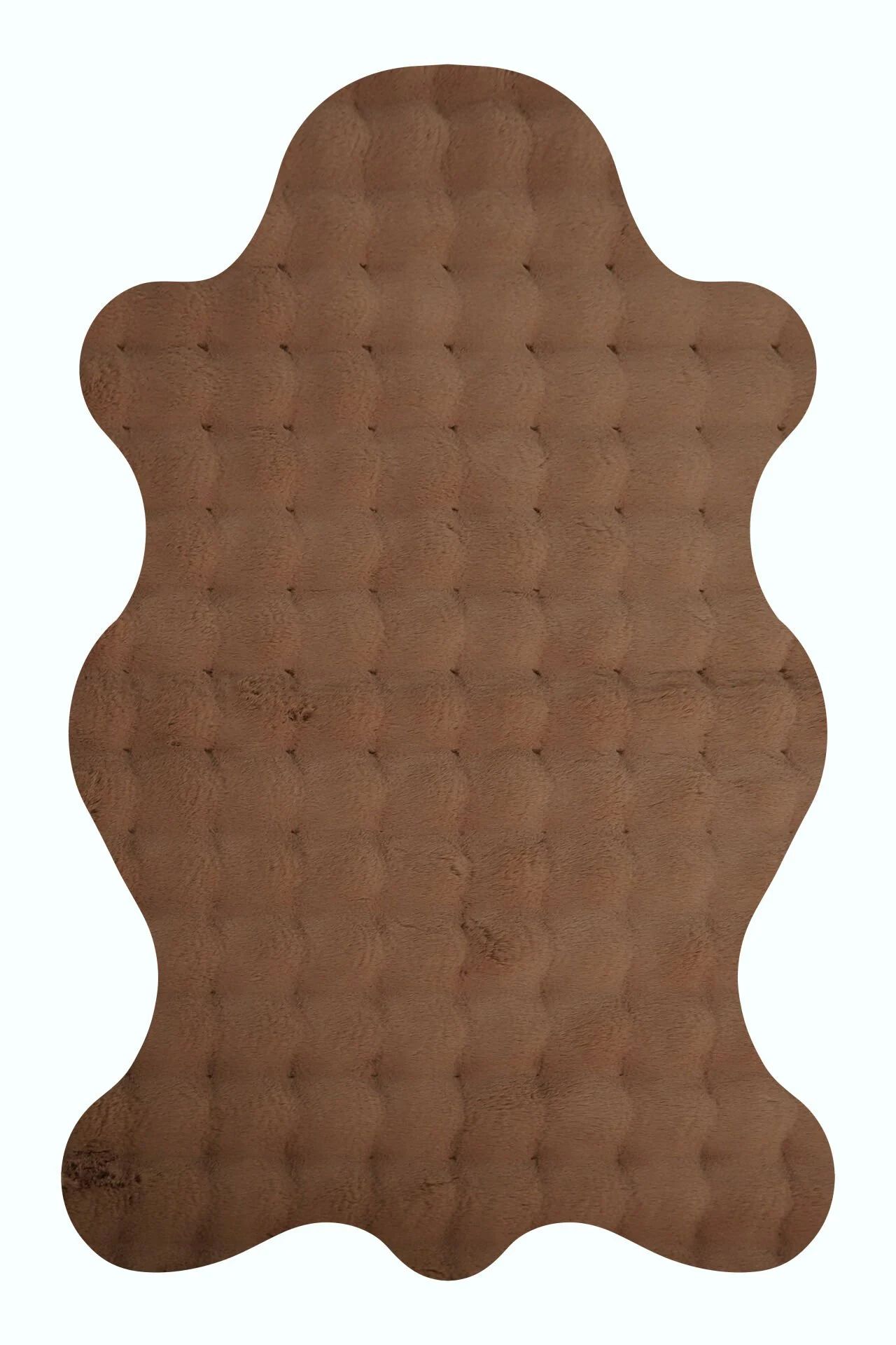 Prizma Halı Bubble Peluş Halı Kahve Pos Kesim