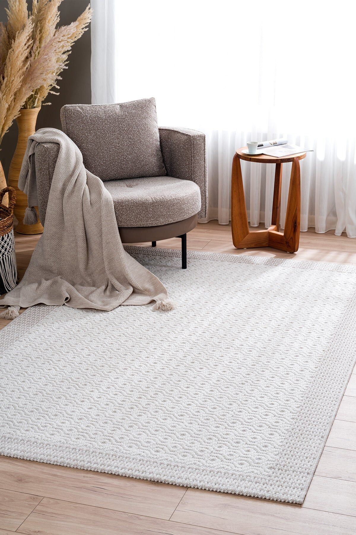 Koza Halı Nomad İskandinav Halı A2418B Krem Vizon