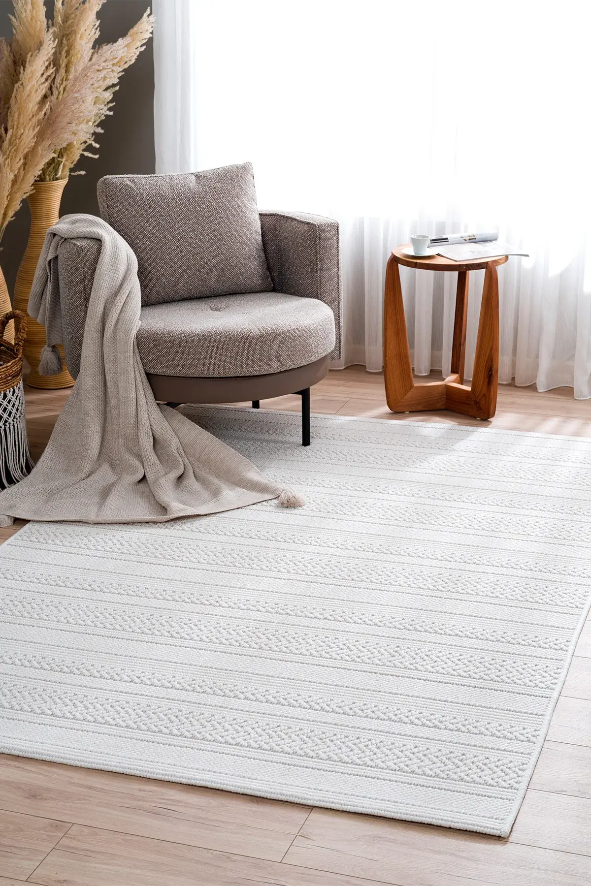 Koza Halı Nomad İskandinav Halı A2542A Krem