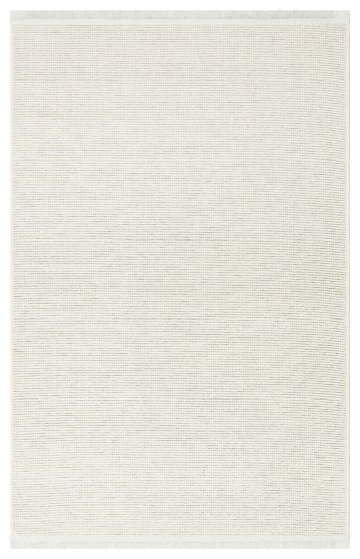 Eko Halı Liza Kaymaz Tabanlı Yıkanabilir Anti Alerjik Kilim LIZ 01 White