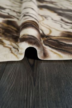 Prizma Halı Marble Peluş Halı Kahve - Pos Kesim